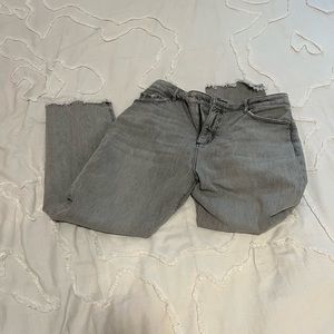 Women’s Grey Frayed Jeans